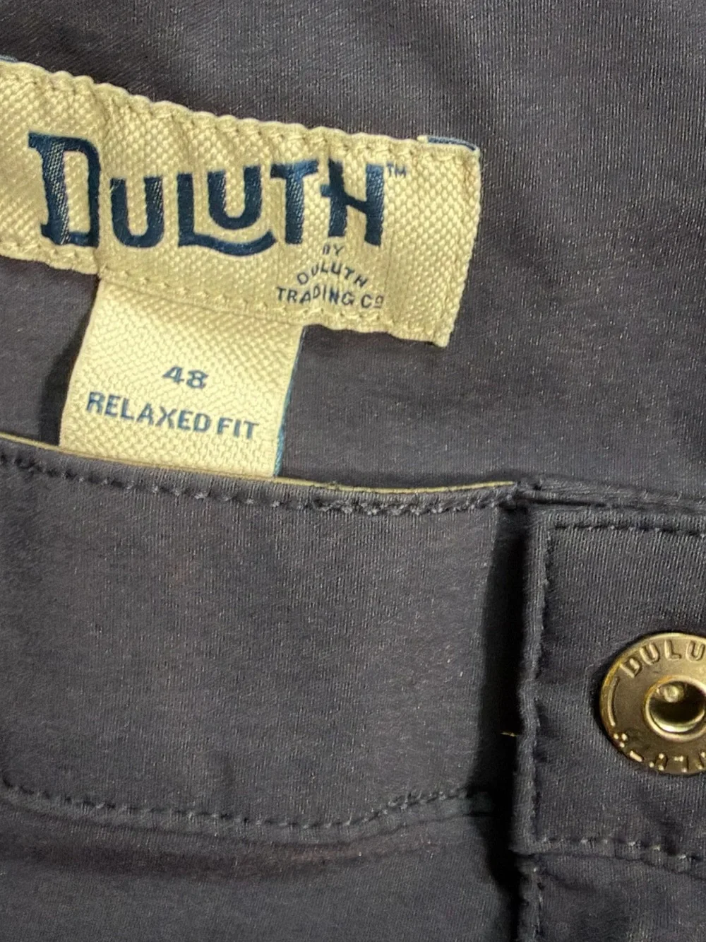 Duluth Men’s Flex Dry On The Fly Navy Cargo Shorts with Flap Pocket Size 48